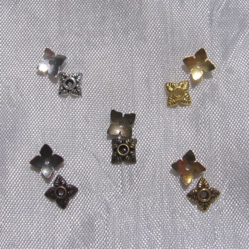 50 coupelles intercalaires perle trèfle sans nickel doré argenté cuivre bronze