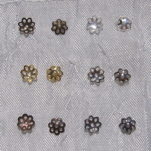 200 coupelles 6mm intercalaires doré argenté bronze cuivre gunmetal pour perles
