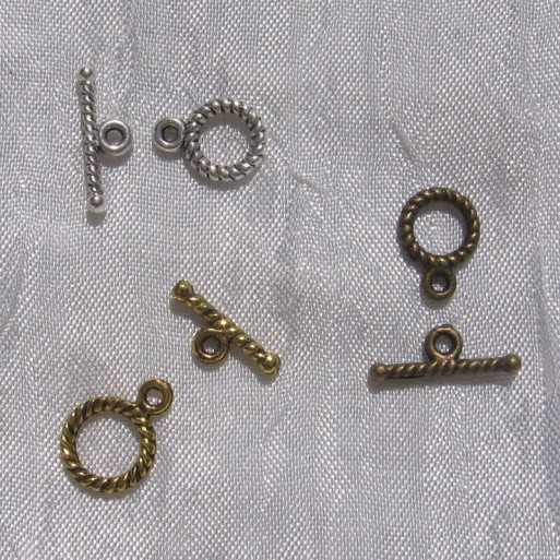 8 fermoirs AU CHOIX toggle métal argenté doré bronze 10x14mm bracelets colliers