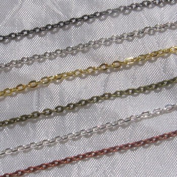 Lot 5m chaine forçat 3x2mm sans nickel jonction argent bronze or cuivre gunmetal