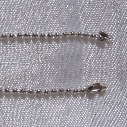 CHAINE bille boule 1,5mm EMBOUTS CONNECTEURS argenté gris-métal sans nickel