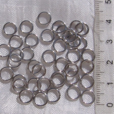 IN37 - LOT DE 200 ANNEAUX SOLIDES OUVERTS ø 7MM X 1MM EN ACIER INOXYDABLE