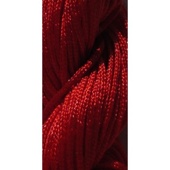 LOT DE 25M FIL NYLON CORDON TRESSÉ ROUGE 1MM BRACELETS SHAMBALLA PERLES *CU5.6