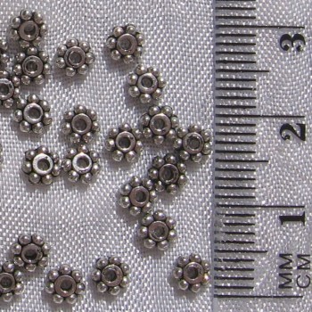 Lot de 100 intercalaires coupelles 4mm séparateurs perles argentés-platine S4