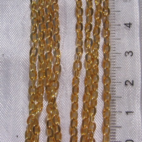 2m chaine métal doré maillon forçat or 3,5mmx2,5mm  perle collier bracelets*O185