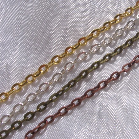 2m chaine métal doré maillon forçat or 3,5mmx2,5mm  perle collier bracelets*O185