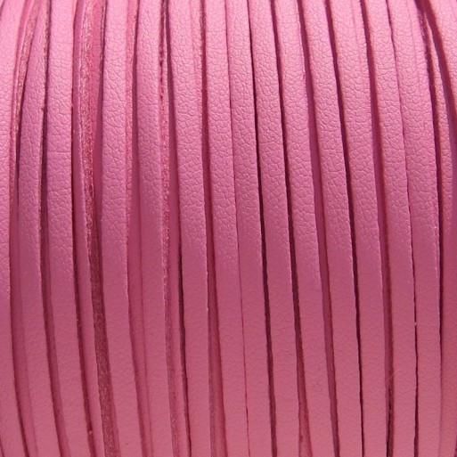 3 mètres fil suédine rose 3x1mm cordon daim...