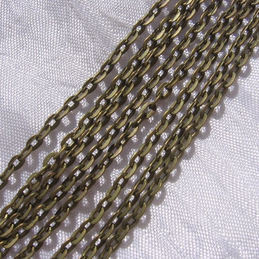 5M CHAINE FORCAT 3,5mmx2,5mm METAL COULEUR BRONZE perle collier bracelets*J103