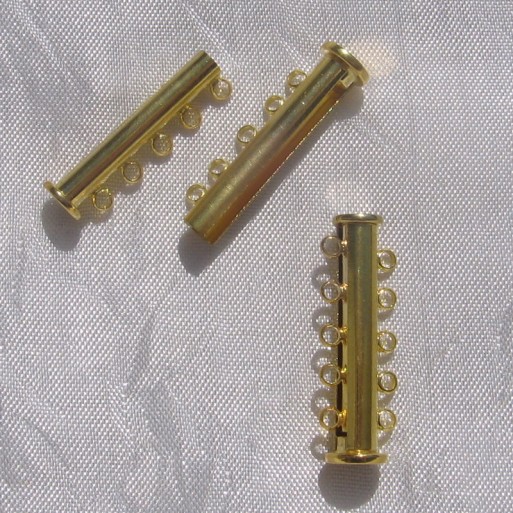 O109 - 1 FERMOIR AIMANTÉ DORÉ OR 5 ANNEAUX 30MM 5 RANGS PERLES CHAINES BIJOUX