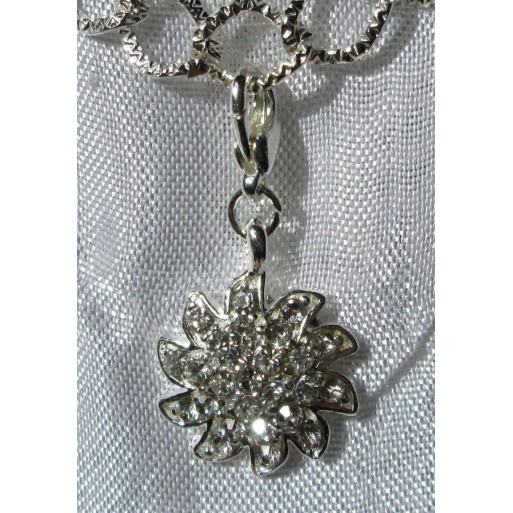 1 CHARM SOLEIL ETOILE FLOCON NEIGE STRASS BRELOQUE MOUSQUETON METAL ARGENTE*V489