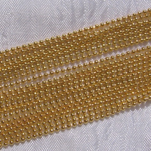 Lot de 2 mètres chaine bille boule metal doré 1,5mm colliers bracelets *O165