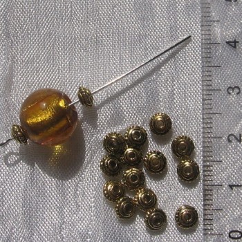 LOT DE 50 PERLES INTERCALAIRES TOUPIES 5MM x 3MM OR DOR2 TROU 1,5MM BIJOUX *O132