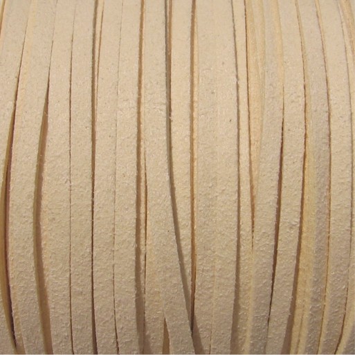 3 mètres 300cm cordon fil suédine 3x1mm daim velvet textile beige 3mm x 1mm*C192