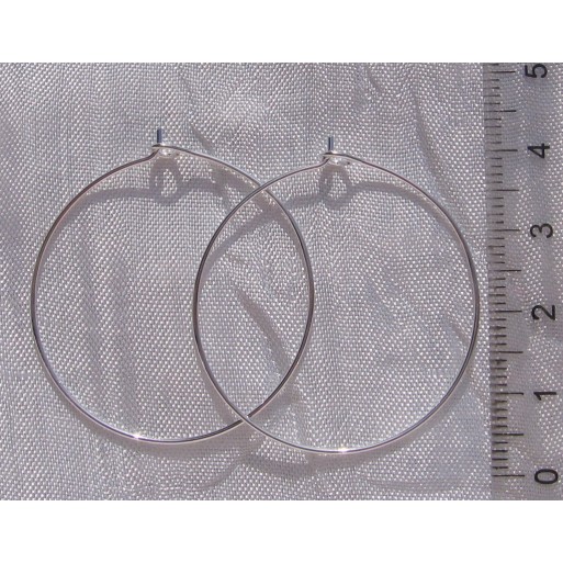 LOT DE 10 SUPPORTS BOUCLES D'OREILLES CRÉOLES 35x40MM METAL ARGENTÉ CLAIR *A180