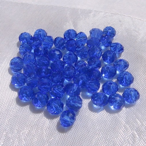 Lot de 50 Perles Facettes 6mmx4mm Rondelles Cristal BLEU CIEL Verre Taillé VT4.9