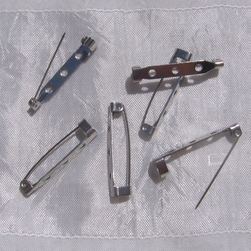 IN44 - LOT DE 6 SUPPORTS BROCHES ACIER INOX FIMO 32MMx6MM 3 TROUS CRÉATIONS BIJOUX