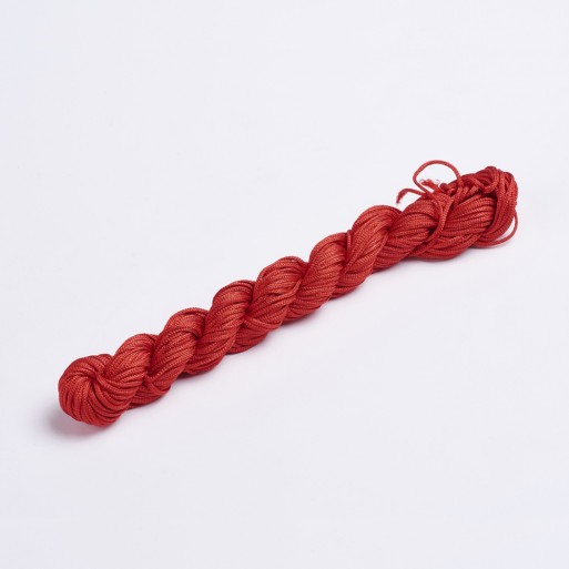 LOT DE 25M FIL NYLON CORDON TRESSÉ ROUGE 1MM...