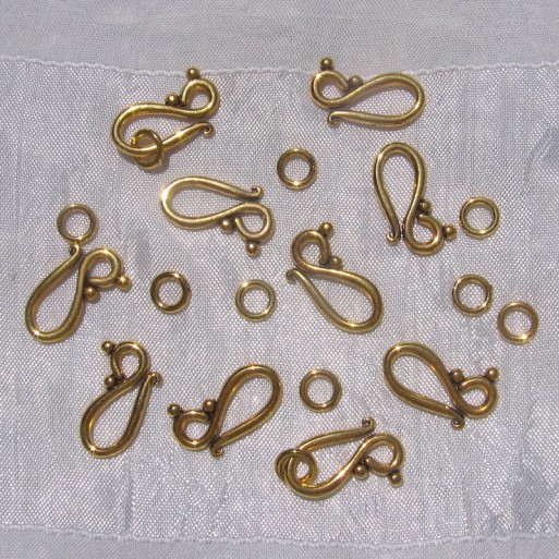 O195 - LOT DE 10 SETS FERMOIRS CROCHETS TOGGLE DORÉS 20MM x 12MM SANS NICKEL