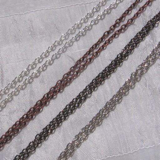 2 mètres 200cm chaine 3,5x2,5mm AU CHOIX jonction métal argenté cuivre gunmetal