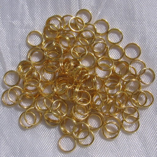 Lot de 200 anneaux doubles 6mm x 1,2mm or doré chaines fermoirs breloques *O184