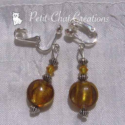 clips ou boucles d’oreilles dormeuses au choix verre cristaux « or » N°2