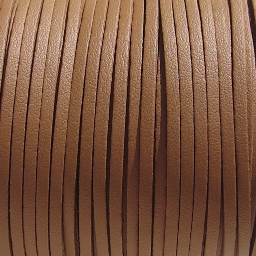 C201 - 3m fil suédine 3mm x 1mm cordon daim velvet textile marron caramel cuir