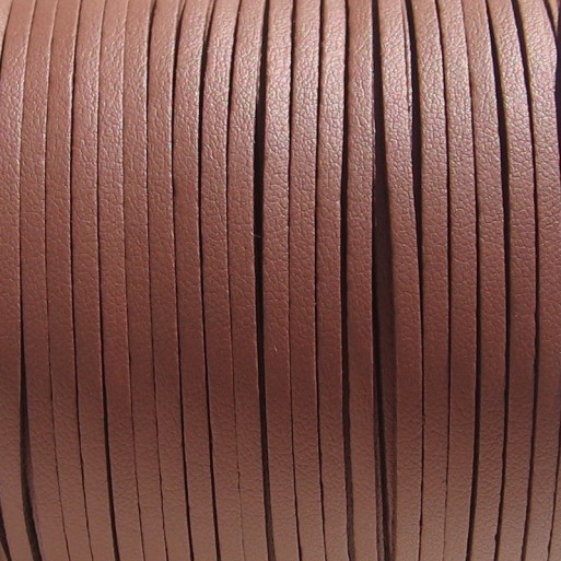 Lot de 3m fil suédine 3mmx1mm cordon daim velvet textile marron moyen cuir *C200