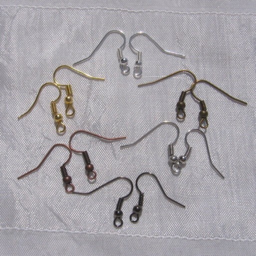 Lot 120 crochets boucles d'oreilles métal argenté doré bronze 18x19mm *AU14