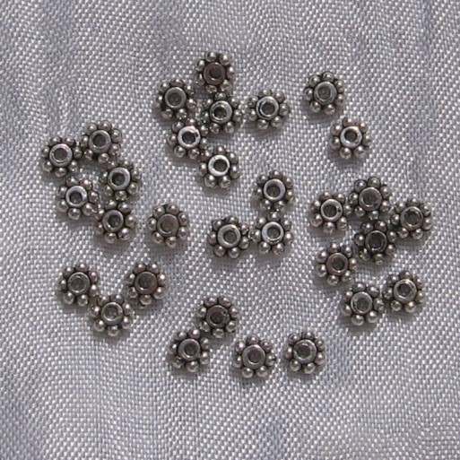 S4 - Lot de 100 intercalaires coupelles 4mm séparateurs perles argentés - platine