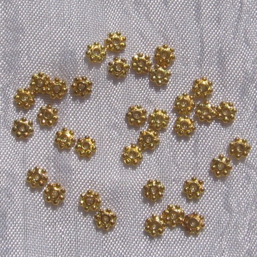 O5 - Lot de 100 intercalaires coupelles 4mm séparateurs perles en métal doré or