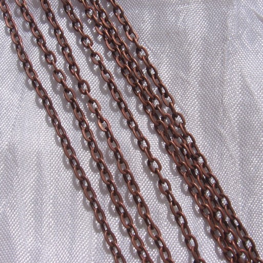 5M CHAINE FORCAT 4mm x 3mm MÉTAL COULEUR CUIVRE perles colliers bracelets *Q14