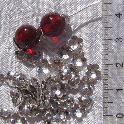 S35 - LOT DE 100 COUPELLES INTERCALAIRES 6MM FLEURS MÉTAL ARGENTÉ perles bijoux