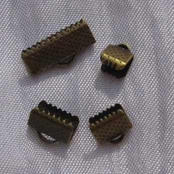40 pinces embouts cache noeuds mix métal argenté bronze doré cuivre 10x8mm *AU15 