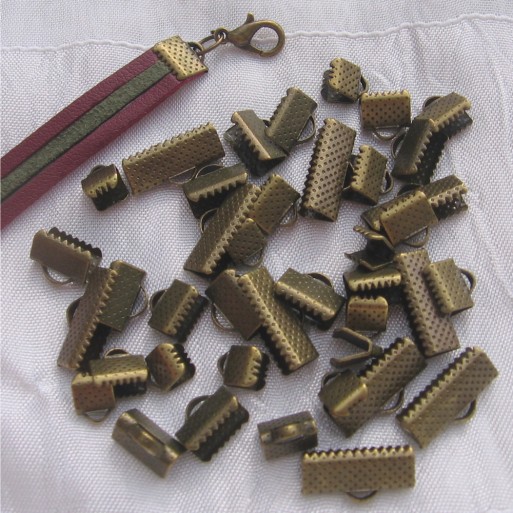 40 pinces embouts cache noeuds mix métal bronze 6mm 8mm 10mm 16mm pour fils *JU3