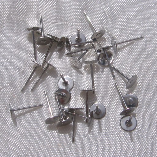 IN10.5A - LOT DE 30 CLOUS 10x5MM SUPPORTS BOUCLES D'OREILLES ACIER INOXYDABLE 316