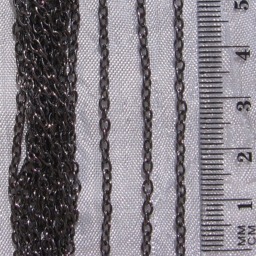 U2 - LOT 5M DE CHAINE 3x2MM GUNMETAL MAILLON...