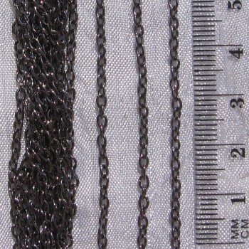 U2 - LOT 5M DE CHAINE 3x2MM GUNMETAL MAILLON OVAL OUVERT JONCTION création bijoux