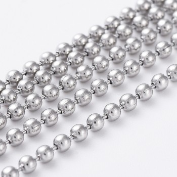 IN82 - 1M DE CHAINE BILLE BOULES 1,5MM EN ACIER INOXYDABLE SOUDÉE