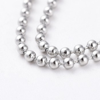 IN82 - 1M DE CHAINE BILLE BOULES 1,5MM EN ACIER INOXYDABLE SOUDÉE