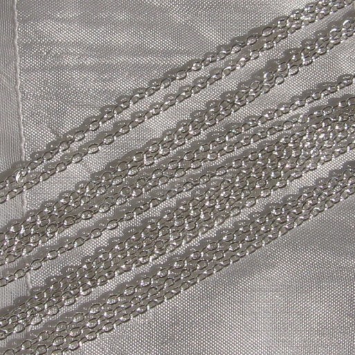 C112 - LOT 10M CHAINE ARGENTÉE 3X2MM MAILLON CLASSIQUE perles colliers bracelets