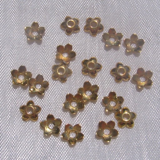 LOT DE 50 COUPELLES 6,5MM PERLES INTERCALAIRES DORÉS TROU 2MM SANS NICKEL - O197