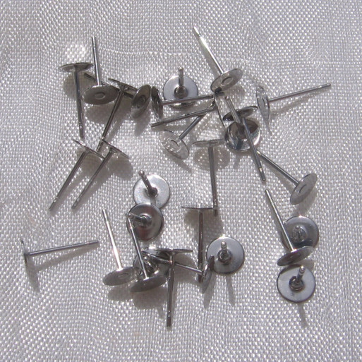 IN10.5 - Lot 50 clous inox supports boucles d’oreilles acier inoxydable 12x5mm