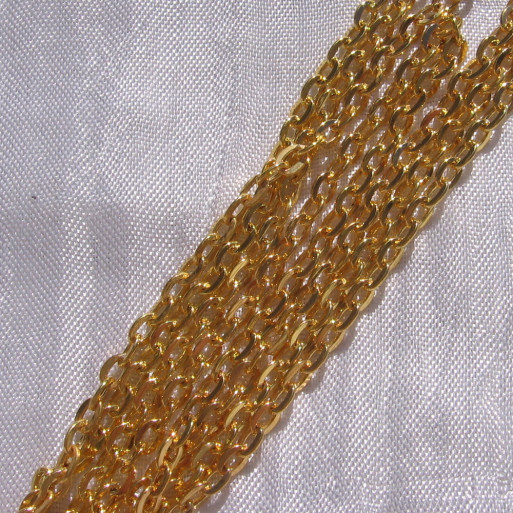 5m chaine métal doré maillon forçat or 3,5mmx2,5mm  perle collier bracelets*O185