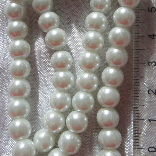 Lot 50 perles nacrées renaissance bohème verre 8mm perforation 1mm bijoux - RU12.8