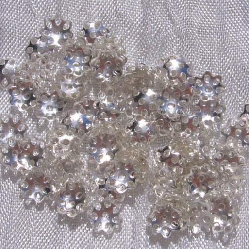 LOT 200 COUPELLES ARGENTEES 6MM TROU 1MM PERLES INTERCALAIRES FILIGRANES - S16