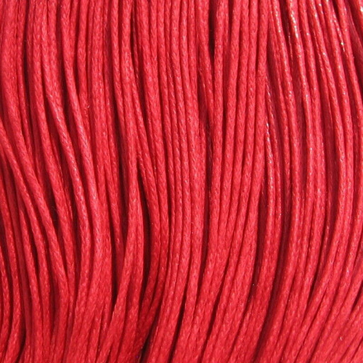 C10 - Lot de 10M de FIL EN COTON CIRE 1mm ROUGE pour colliers sautoirs bracelets