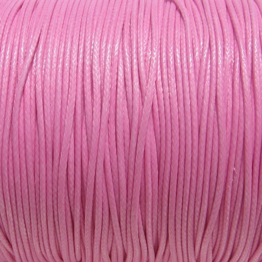 LOT DE 15M FIL CORDON POLYESTER CIRÉ 1MM ROSE sautoirs bracelets colliers C228A