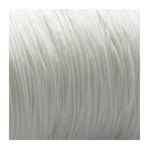 C215J - LOT DE 15 MÈTRES 1500CM CORDE FIL NYLON 0,8MM BLANC pour bijoux shamballa