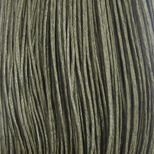 C270 - LOT DE 10M DE FIL EN COTON CIRE VERT KAKI 1MM POUR COLLIER BRACELET SAUTOIR