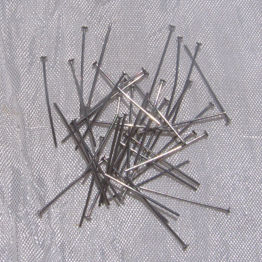 Lot de 100 tiges à tête plate acier inoxydable 20mm x 0,6mm tiges inox - IN79